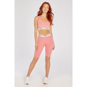 NWT Wildfox Ava Bubblegum Racerback Bra and High Waisted Bike Shorts Set Size XL